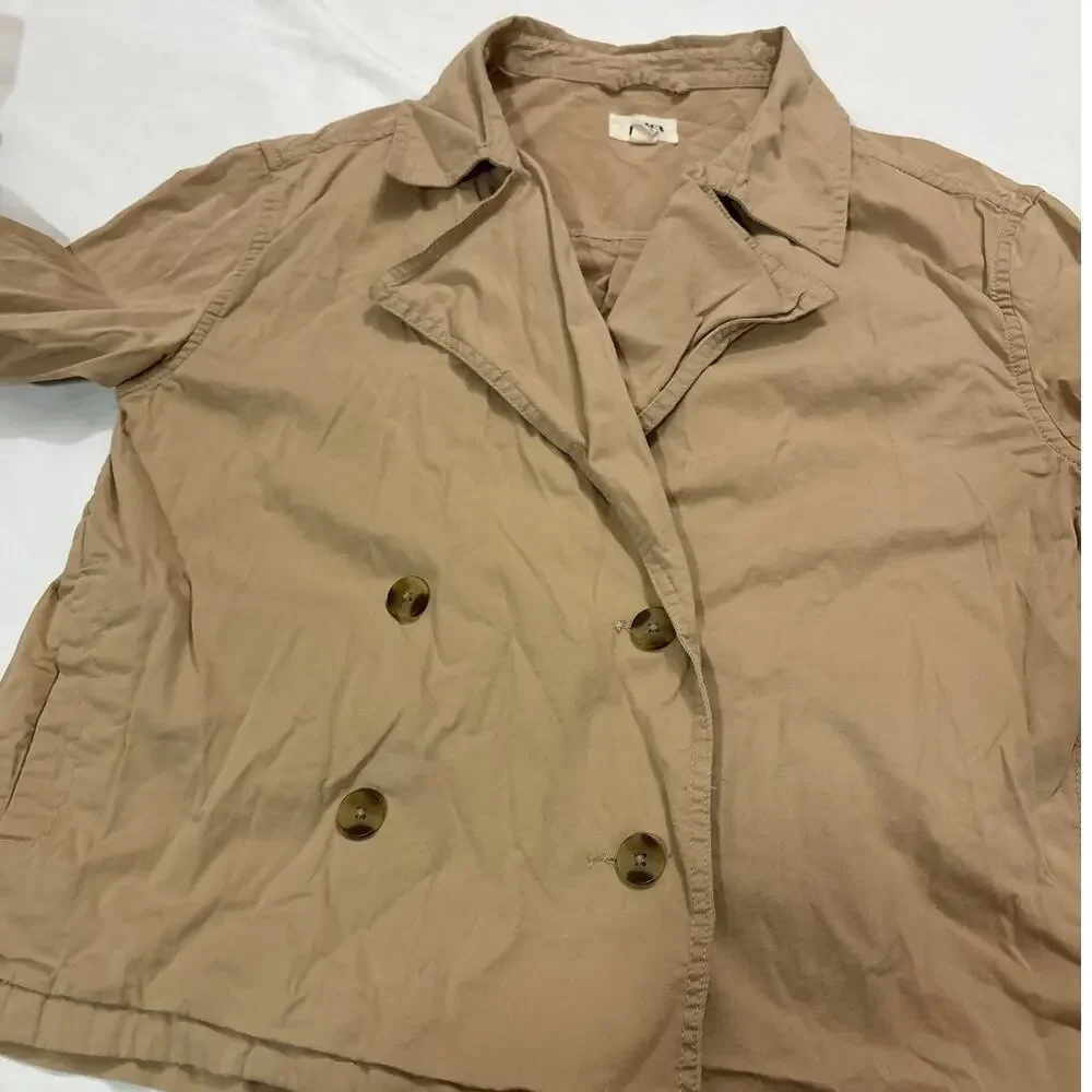 Pact Women’s Medium Boulevard Brushed Twill Double Breasted Light Jacket Cotton